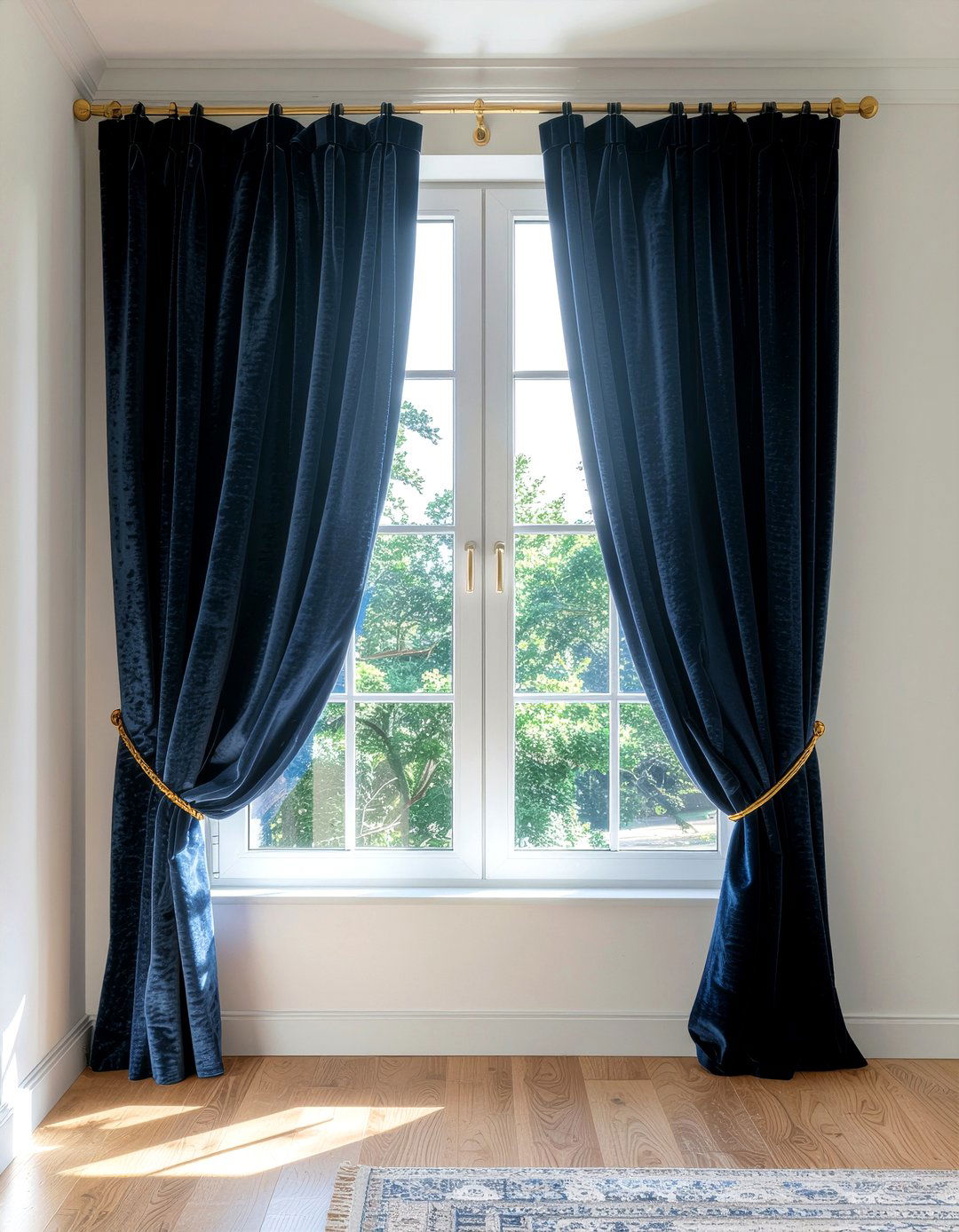 Pleated velvet curtain - 30 bedroom texture layering ideas