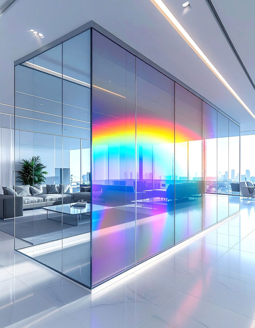 Plexiglass Partition - 30 living room partition ideas