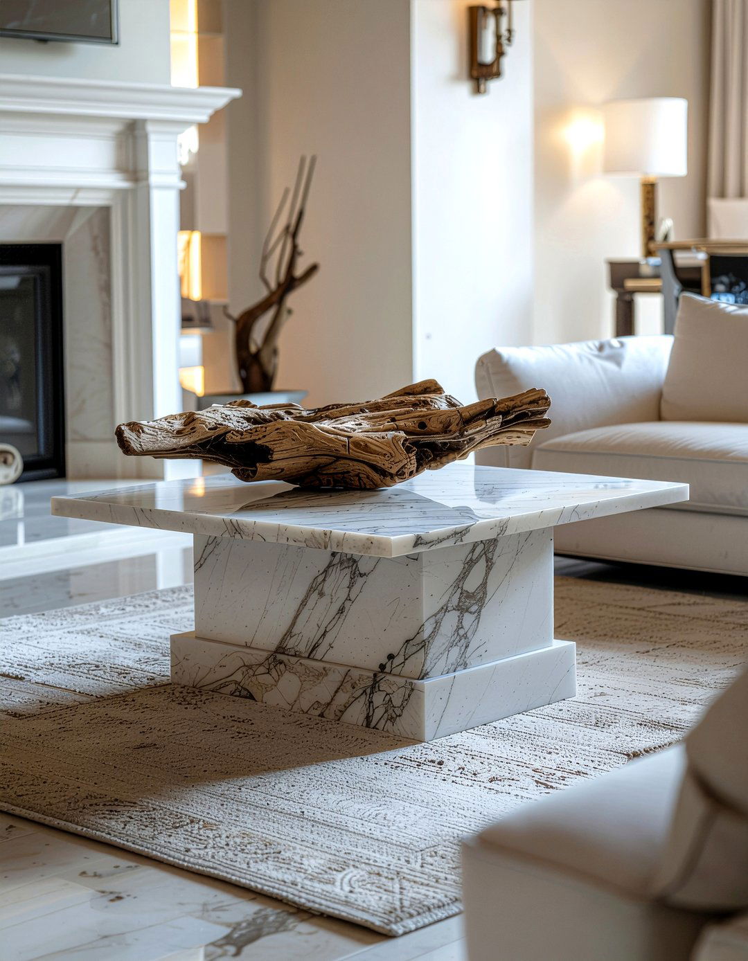 Plinth marble coffee table - 30 living room marble coffee tables