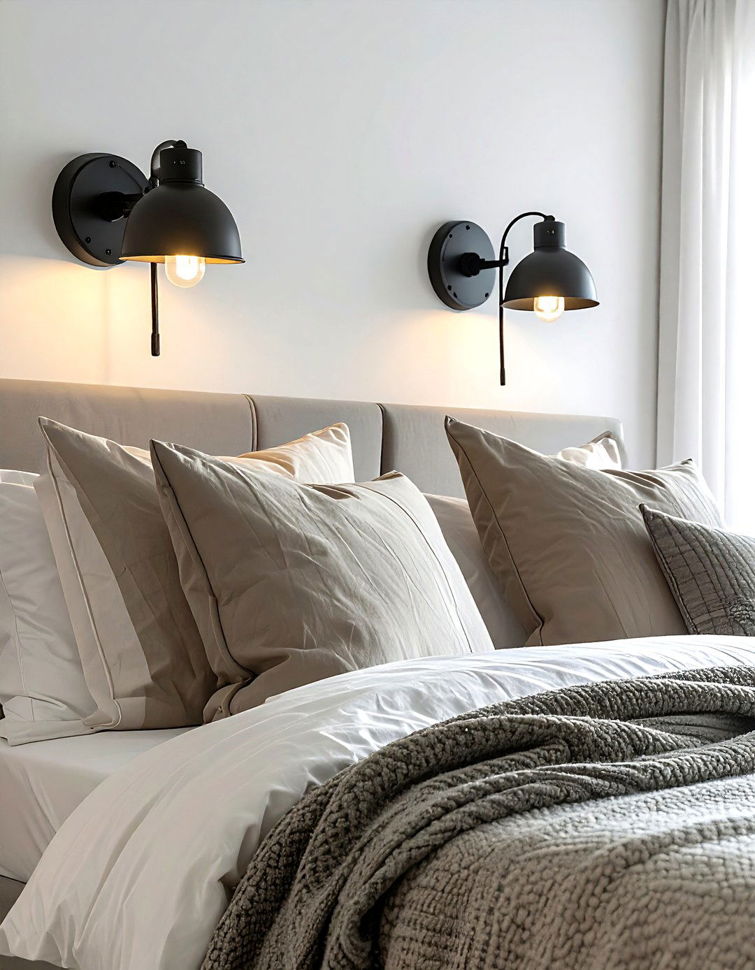 Plug in wall sconce - 30 no drill bedroom ideas