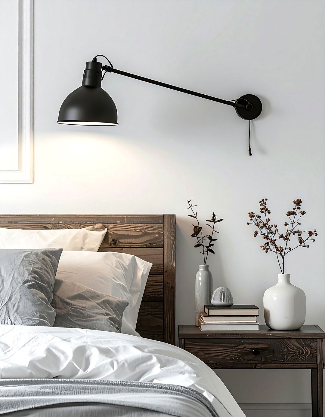 Plug in wall sconce - 30 removable bedroom ideas