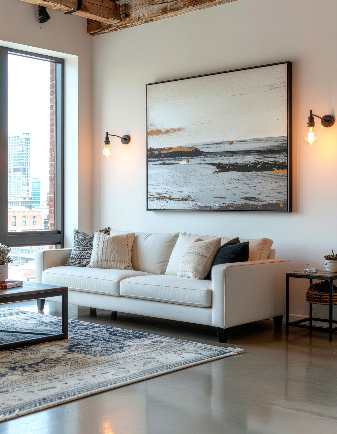 Plug in wall sconces - 30 removable living room ideas