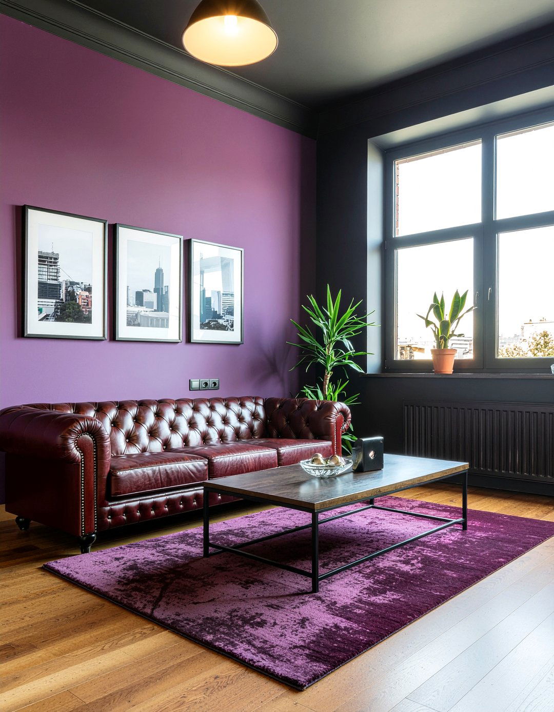 Plum And Black Modern Interior - 30 plum living room ideas