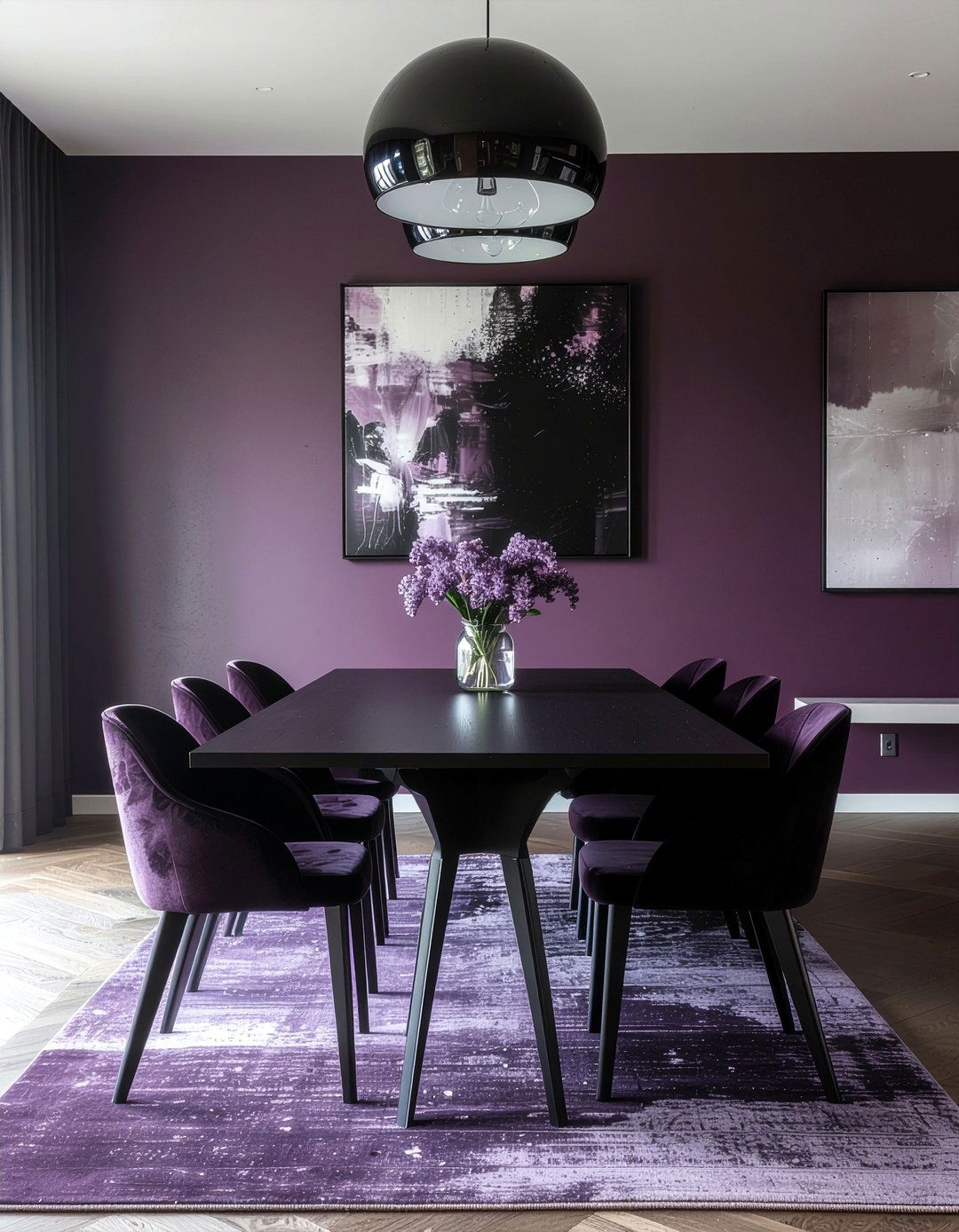 Plum And Black Style - 30 plum dining room ideas