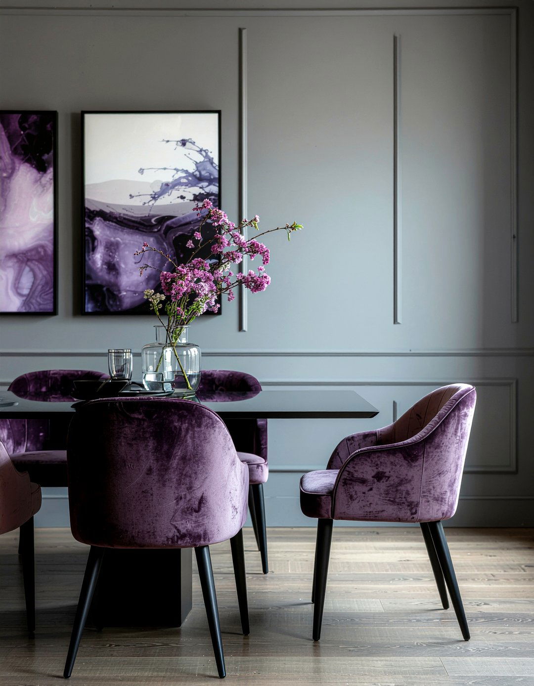 Plum And Charcoal Grey - 30 plum dining room ideas