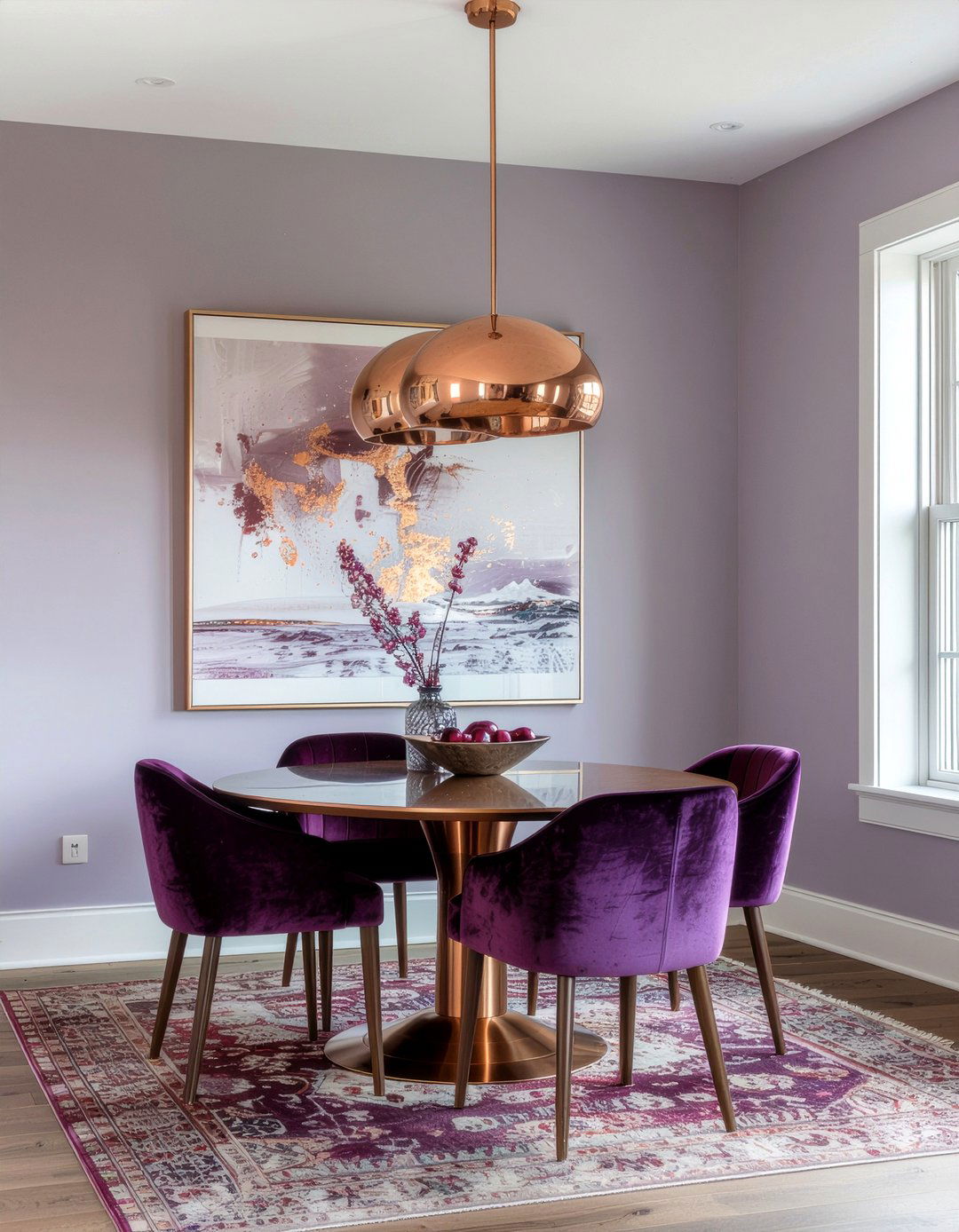 Plum And Copper Finishes - 30 plum dining room ideas