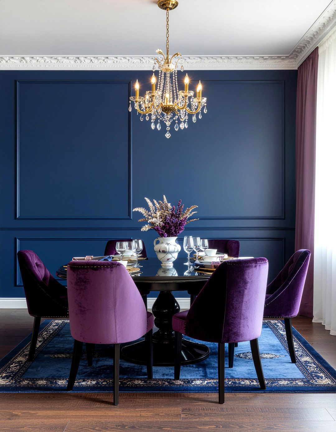 Plum And Navy Blue - 30 plum dining room ideas