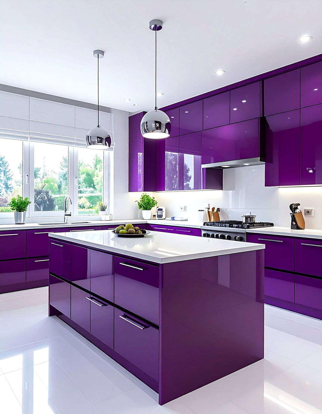 Plum And White Contemporary Kitchen - 30 two-tone kitchen ideas
