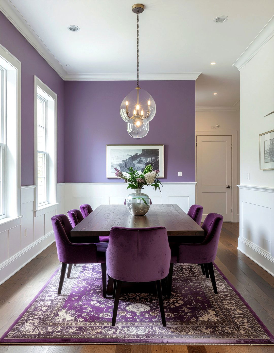 Plum And White Contrast - 30 plum dining room ideas