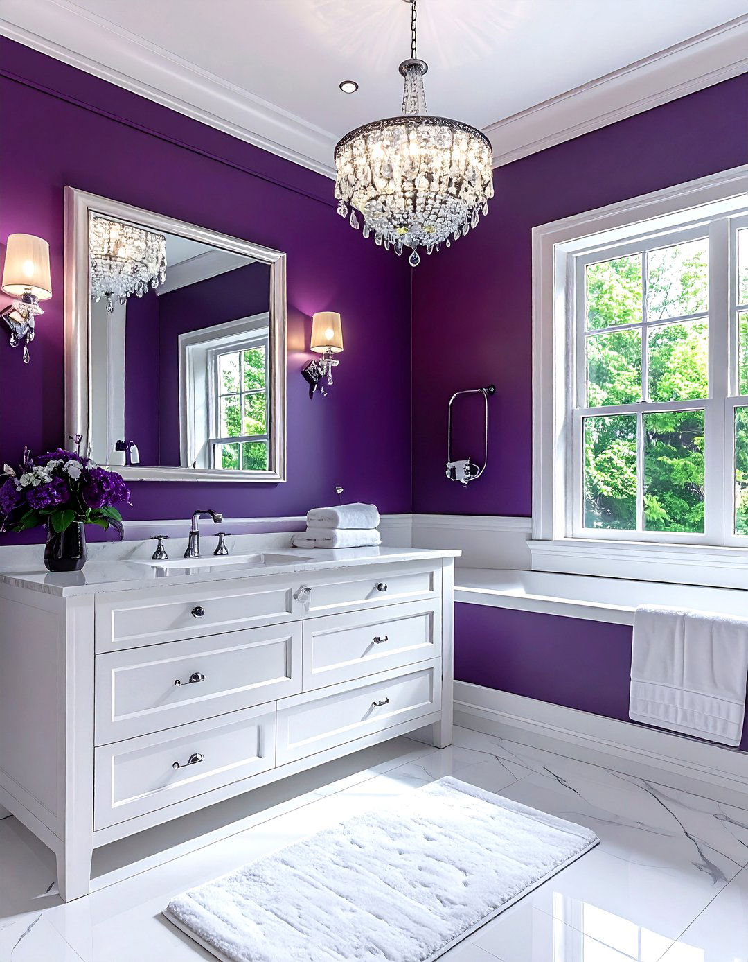 Plum Bathroom - 30 bathroom accent color ideas