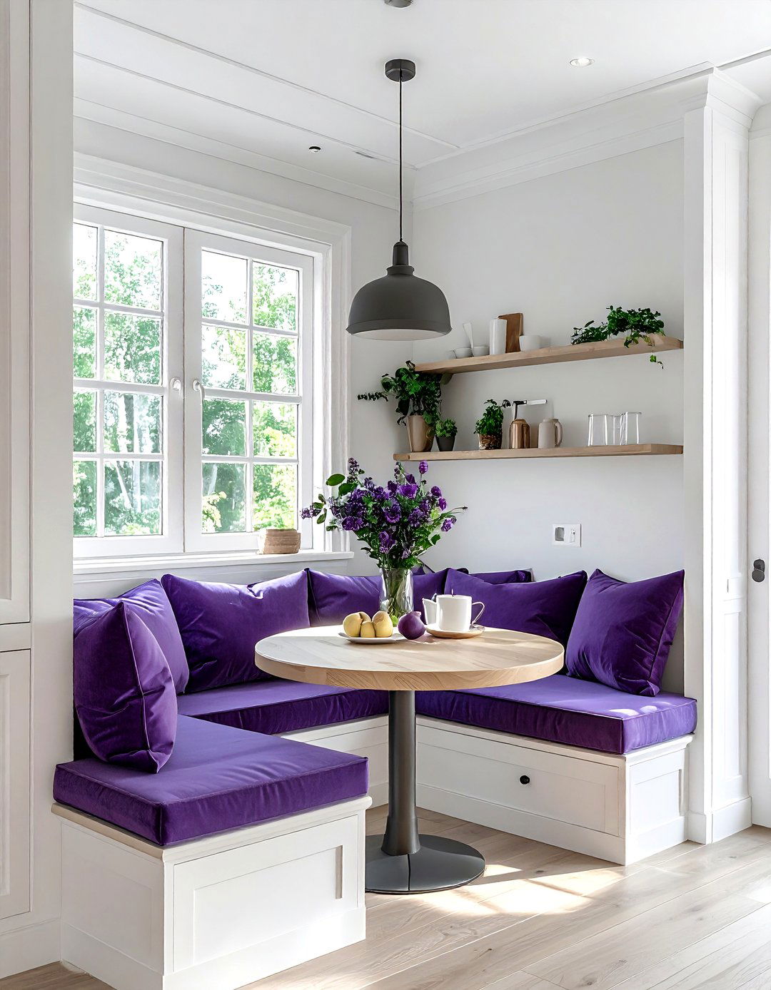 Plum Breakfast Nook - 30 plum decor ideas