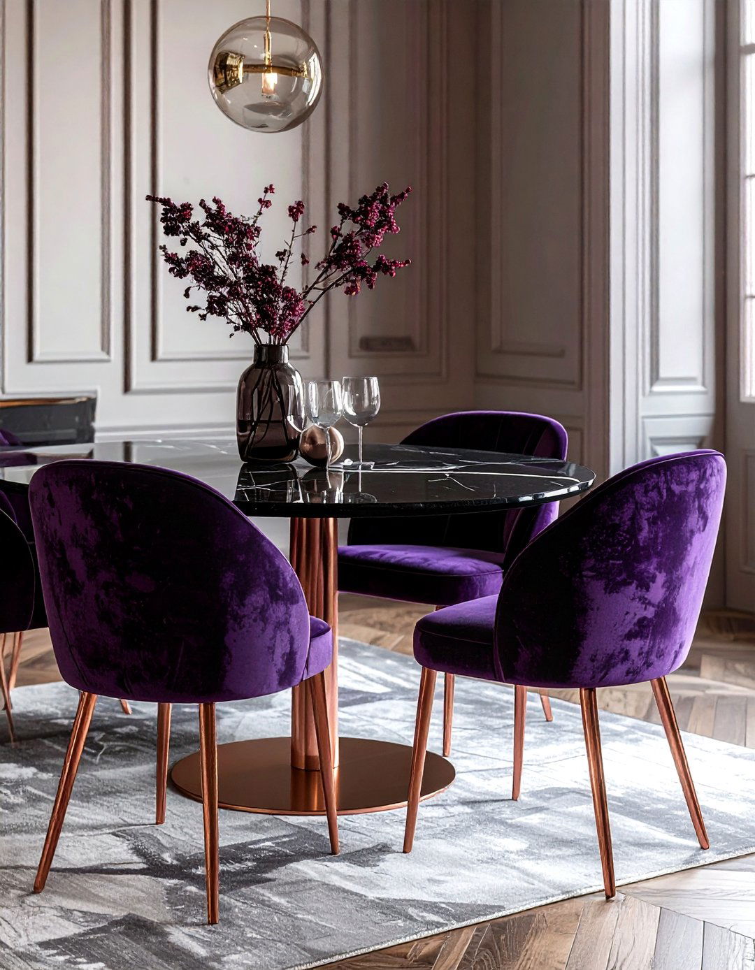 Plum Dining Chair - 30 colorful dining chair ideas