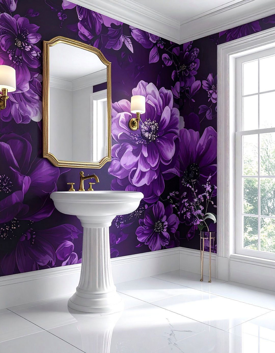 Plum Floral Wallpaper - 30 plum decor ideas