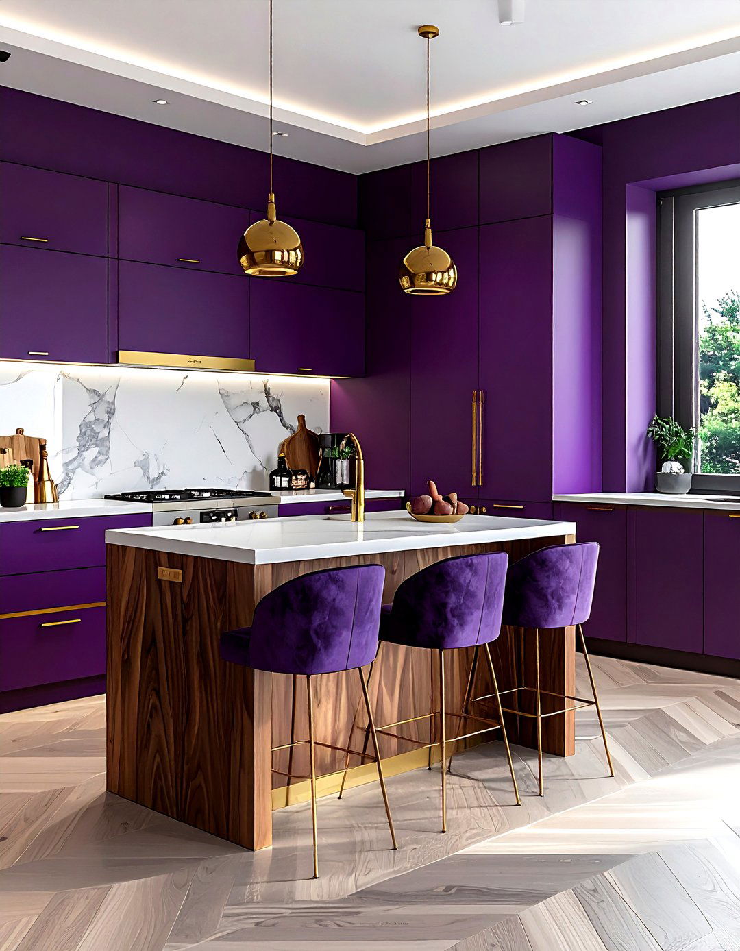 Plum Kitchen Walls - 30 kitchen accent color ideas