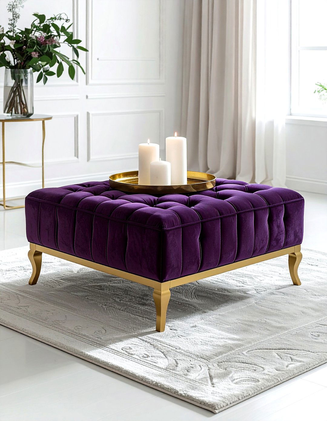 Plum Ottoman Coffee Table - 30 plum decor ideas