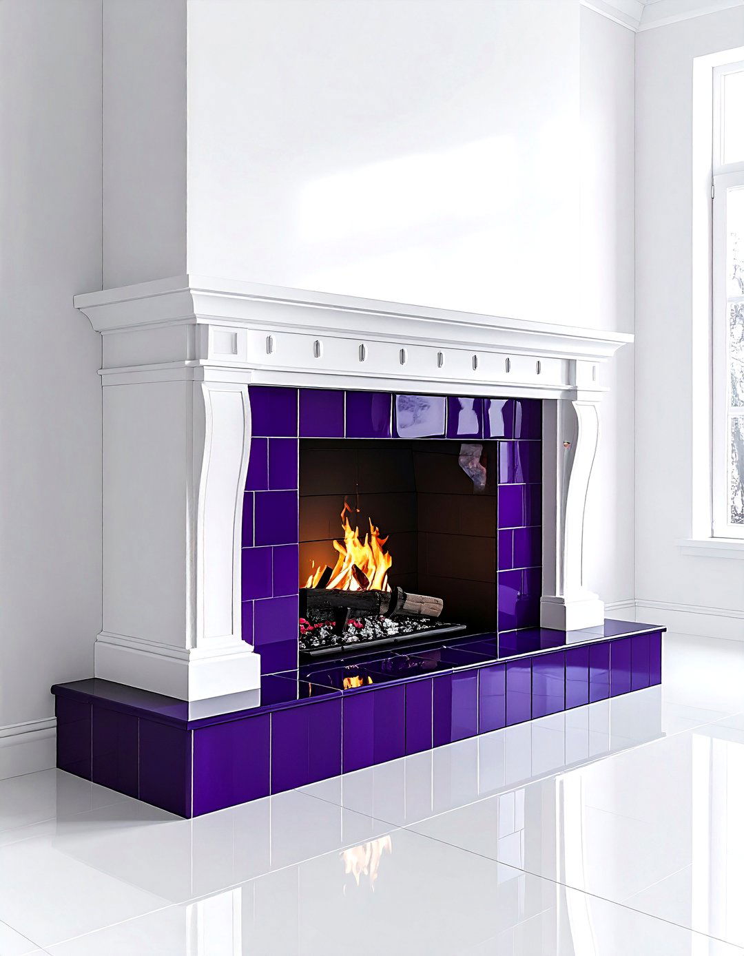Plum Tiled Fireplace - 30 plum decor ideas