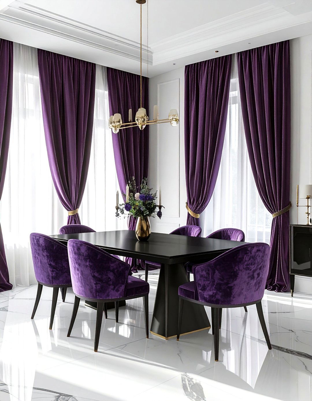 Plum Velvet Curtains - 30 plum decor ideas