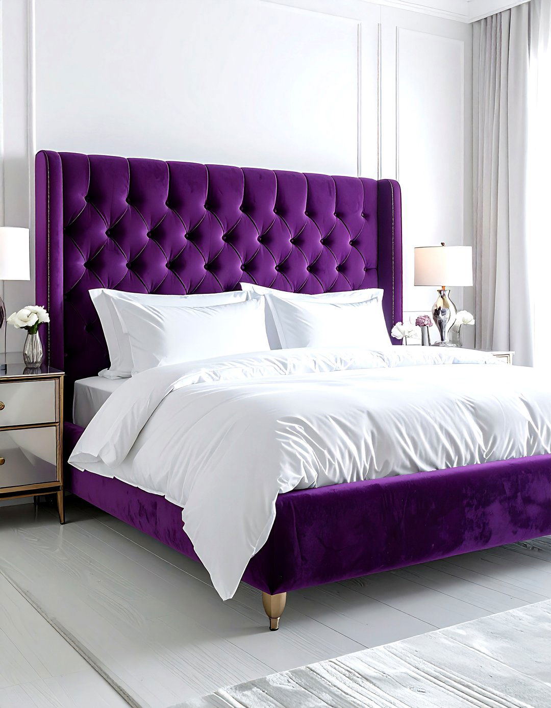 Plum Velvet Headboard - 30 plum decor ideas