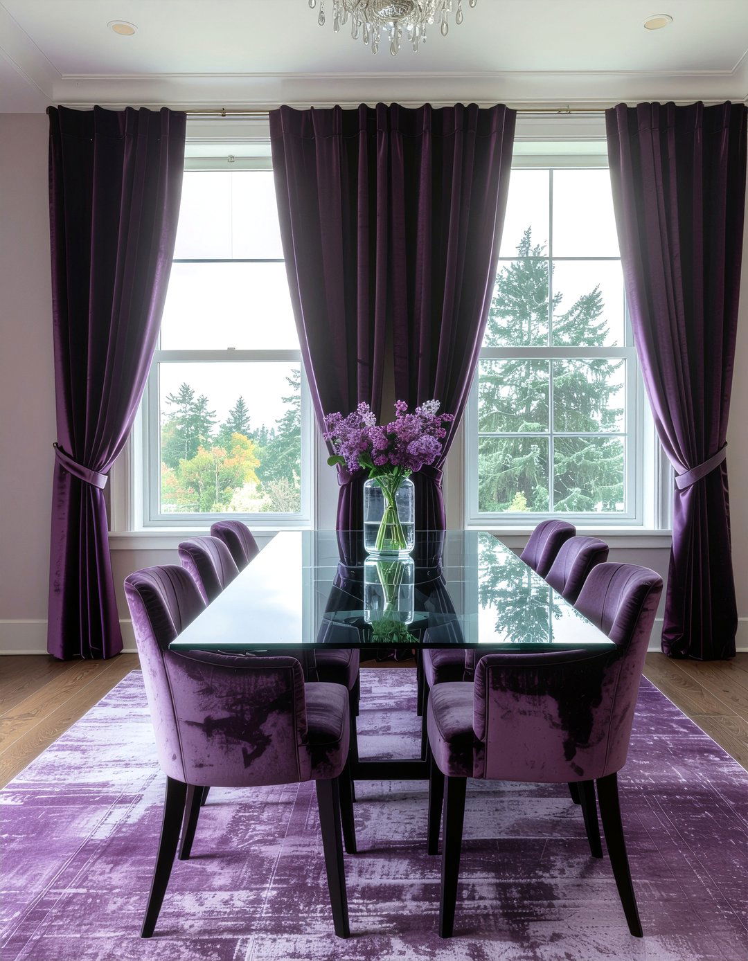 Plum Velvet Window Drapes - 30 plum dining room ideas