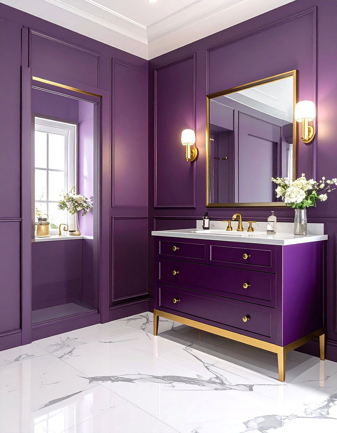 Plum and gold bathroom - 30 plum bathroom ideas
