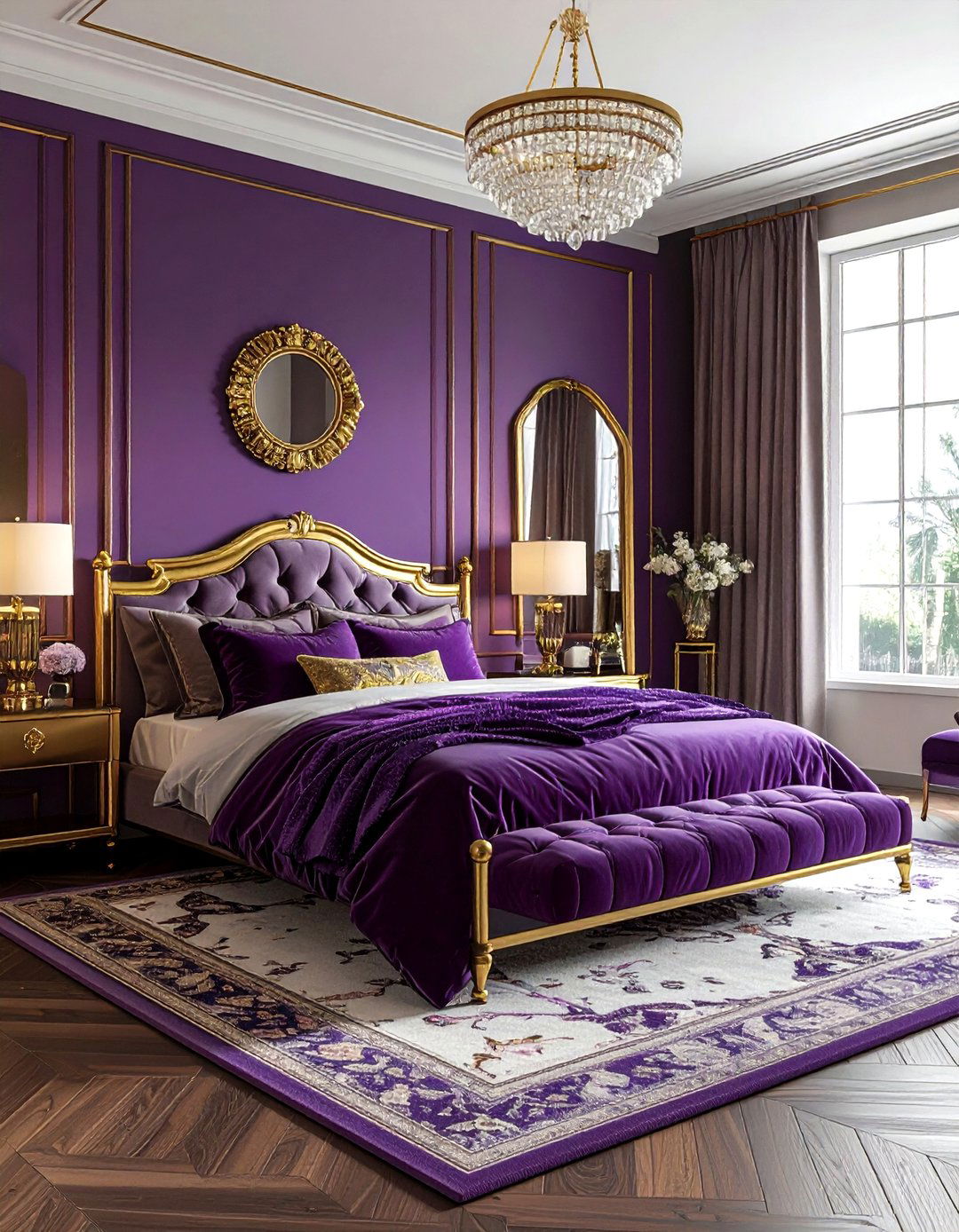 Plum and gold bedroom - 30 purple bedroom ideas