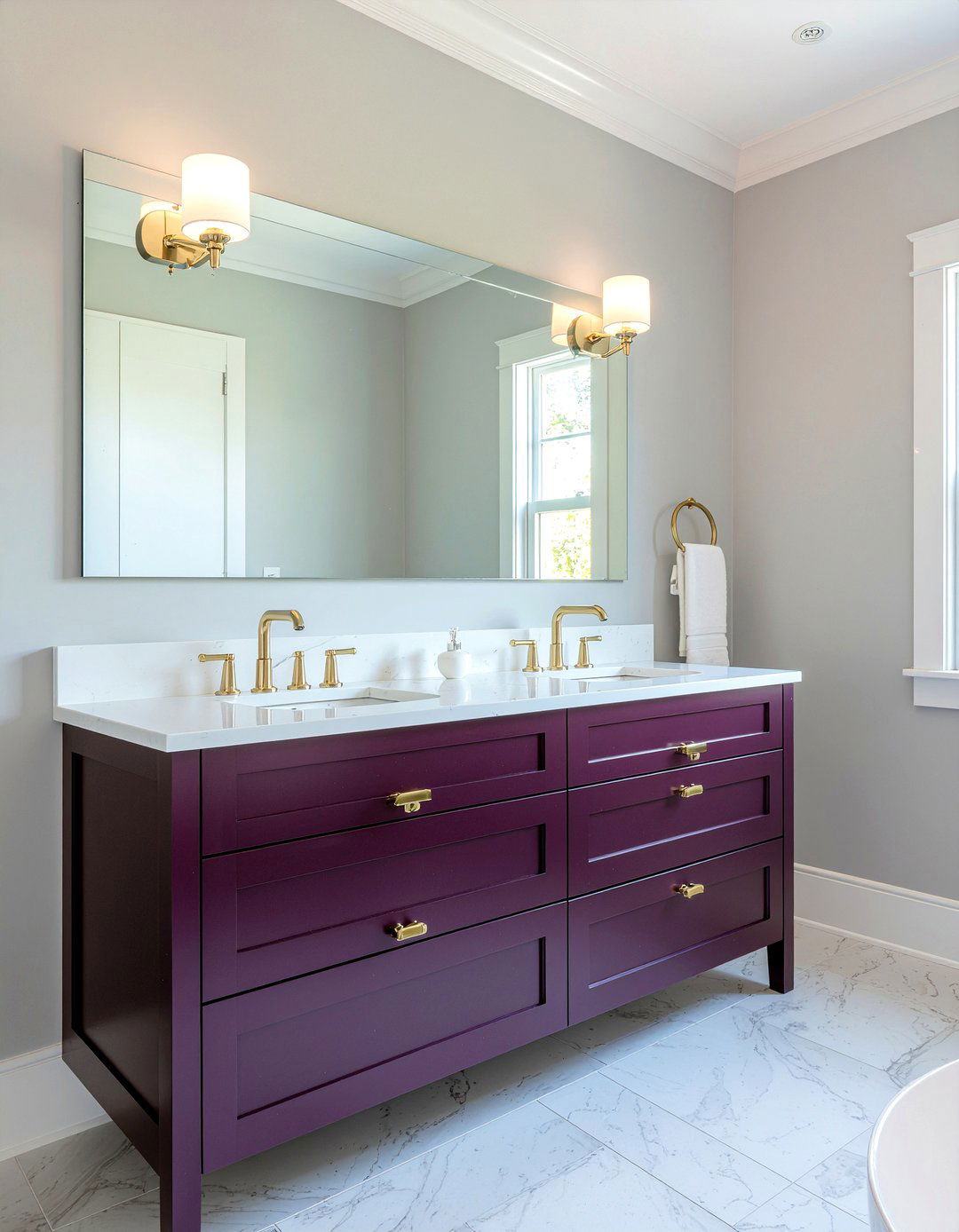 Plum bathroom vanity - 30 purple bathroom ideas