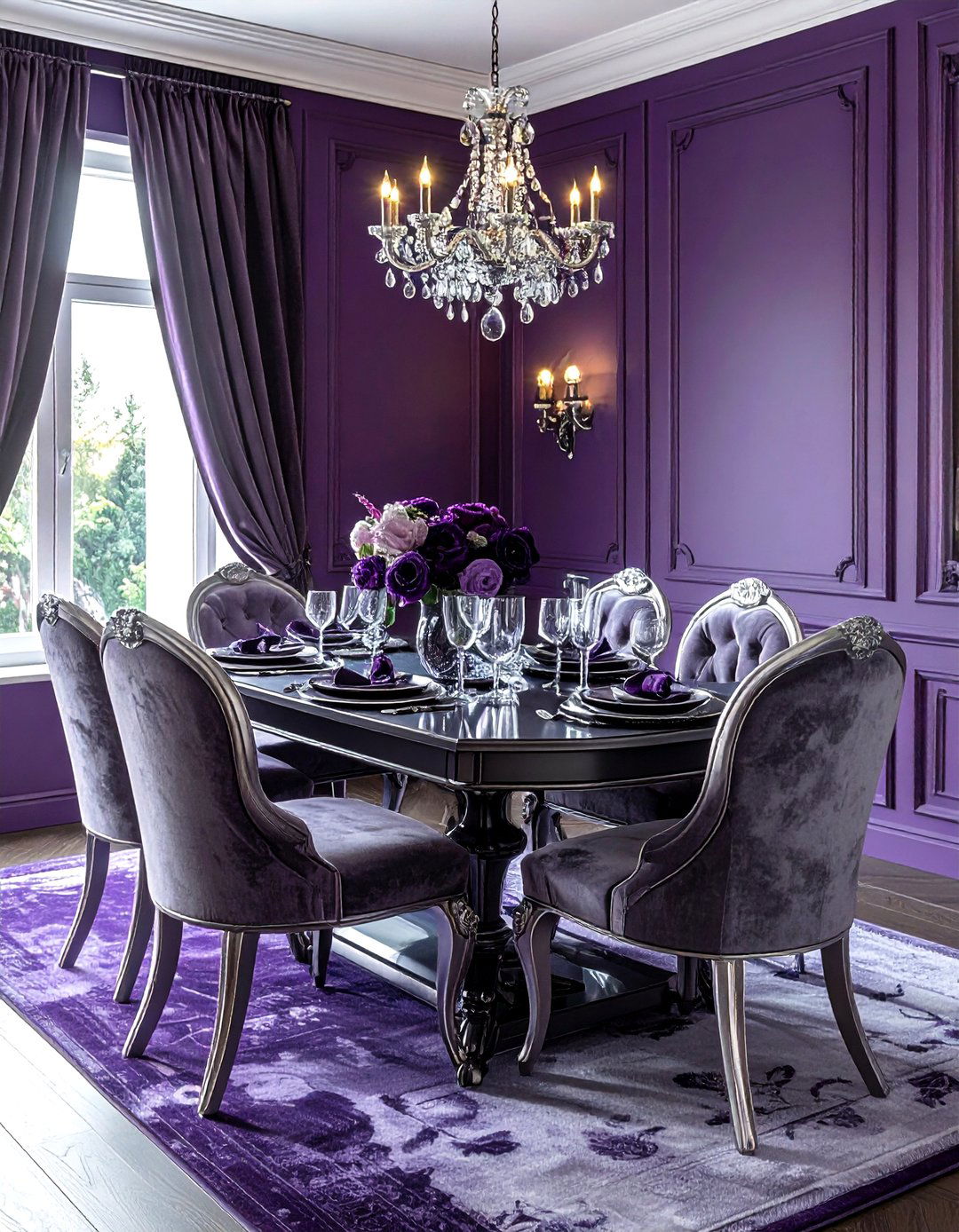 Plum dining room - 30 dining room accent color ideas
