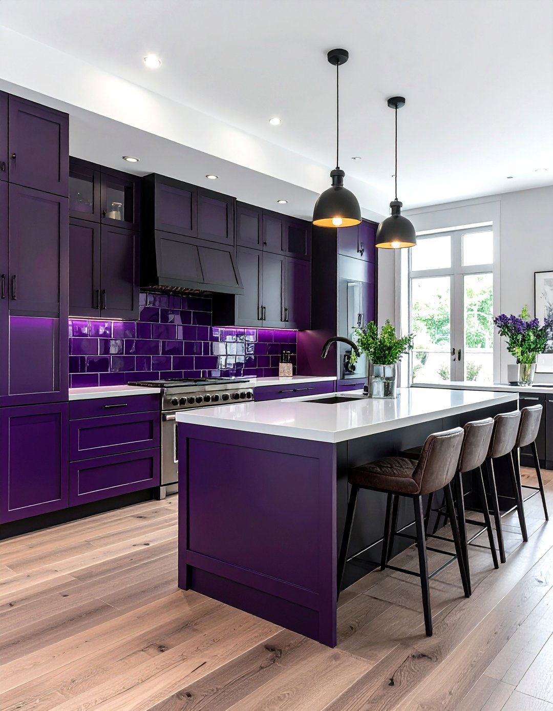 Plum kitchen backsplash - 30 purple kitchen color schemes