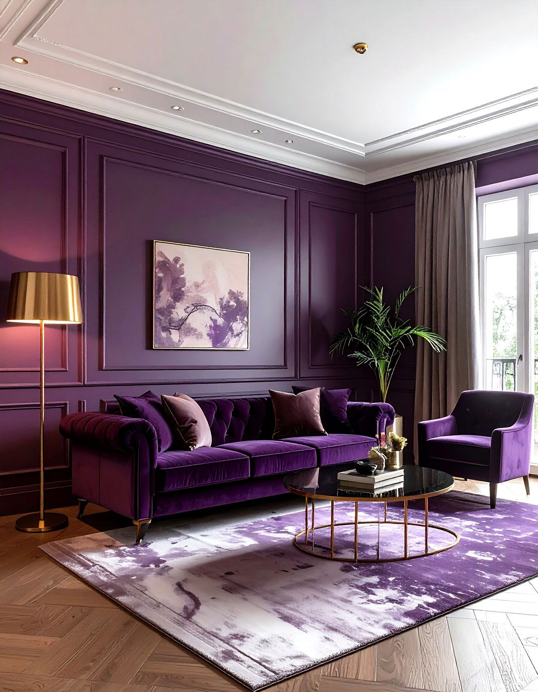 Plum living room - 30 living room paint ideas