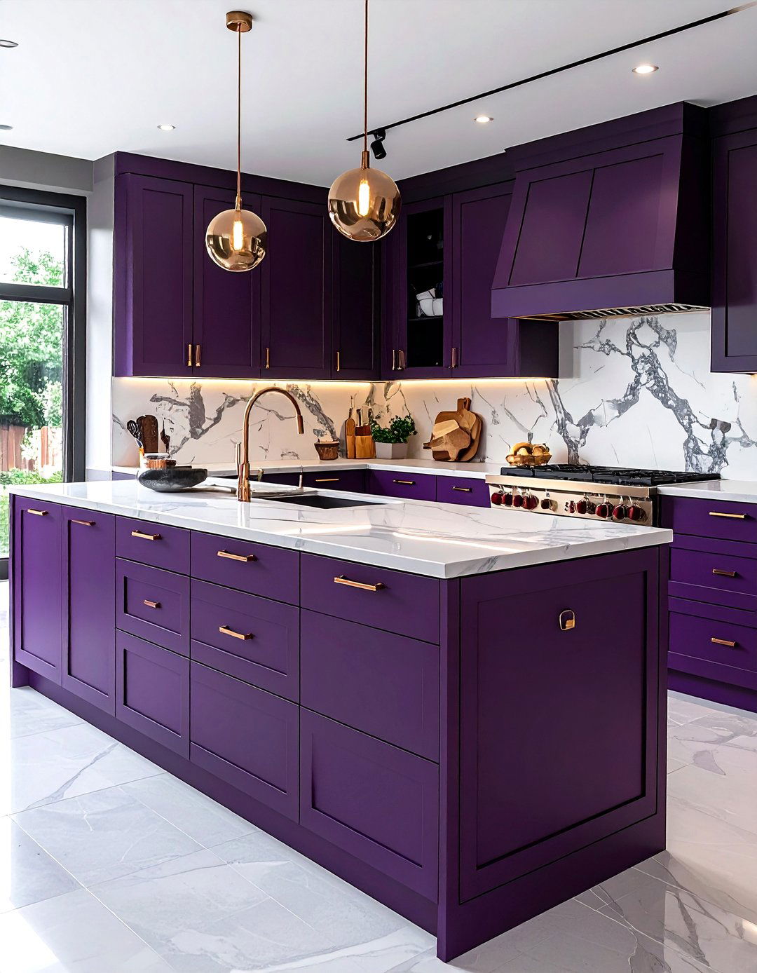 Plum noir kitchen - 30 colorful kitchen ideas