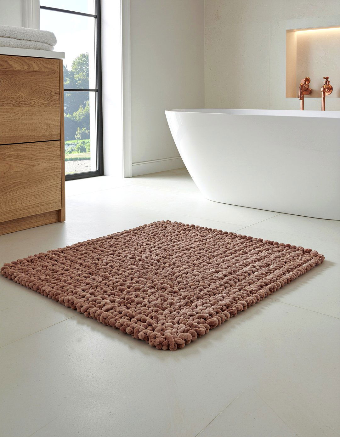 Plush Chenille Rug - 30 bathroom textile accent ideas
