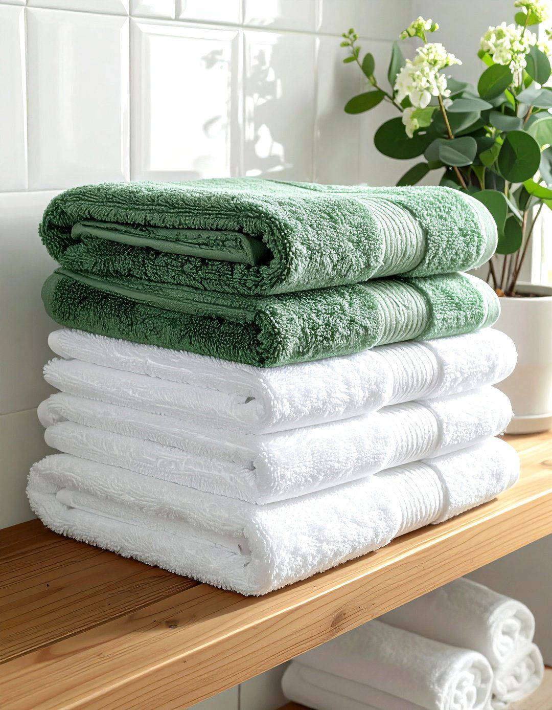 Plush Cotton Towels - 30 bathroom finishing touches ideas