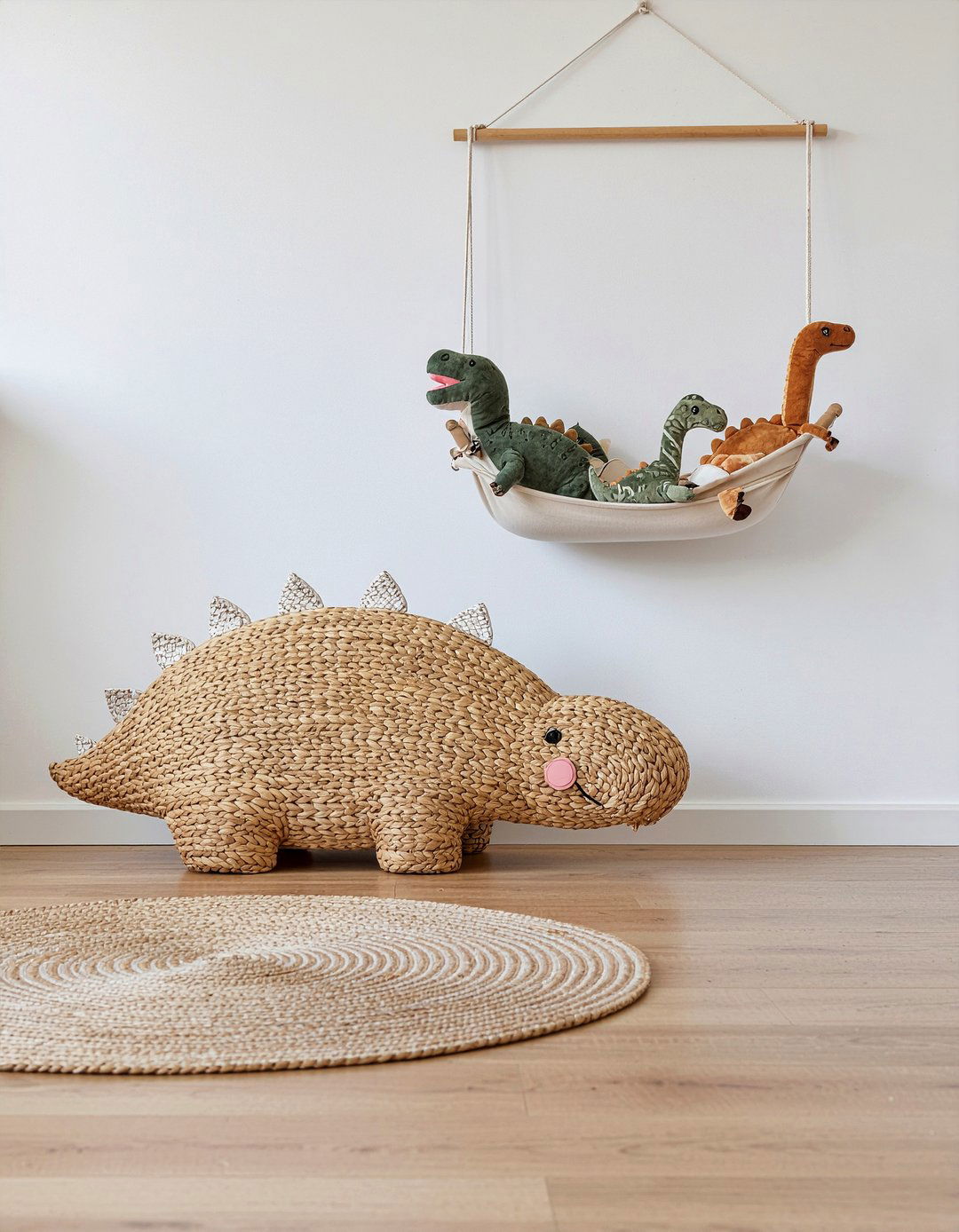 Plush Dinosaur Toy Storage - 30 dinosaur bedroom ideas
