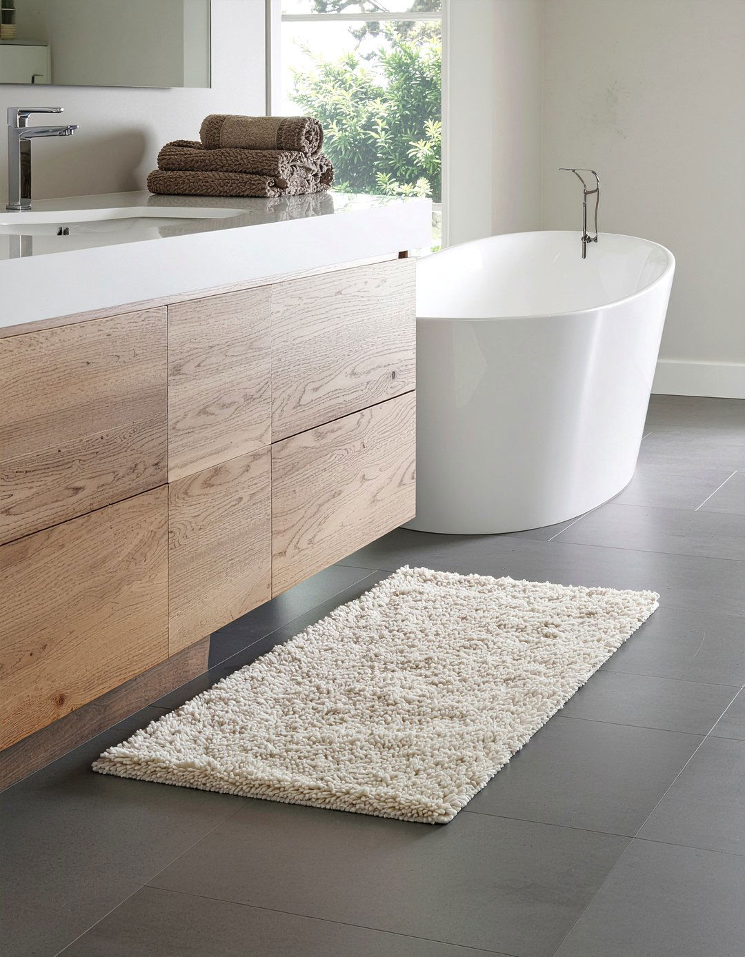 Plush textured bathroom rug - 30 partial bathroom remodel ideas