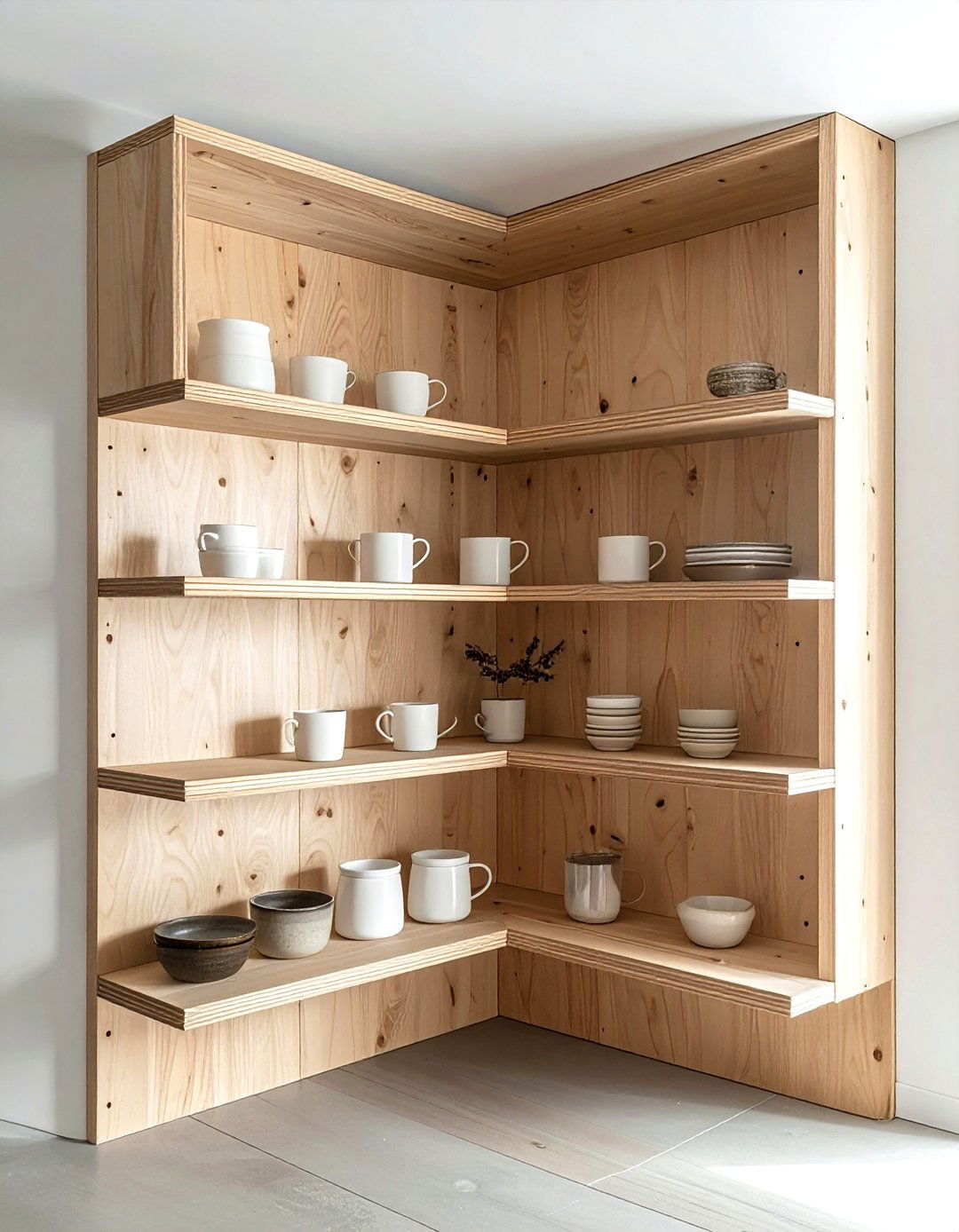 Plywood Corner Kitchen Shelves - 30 kitchen corner shelving ideas