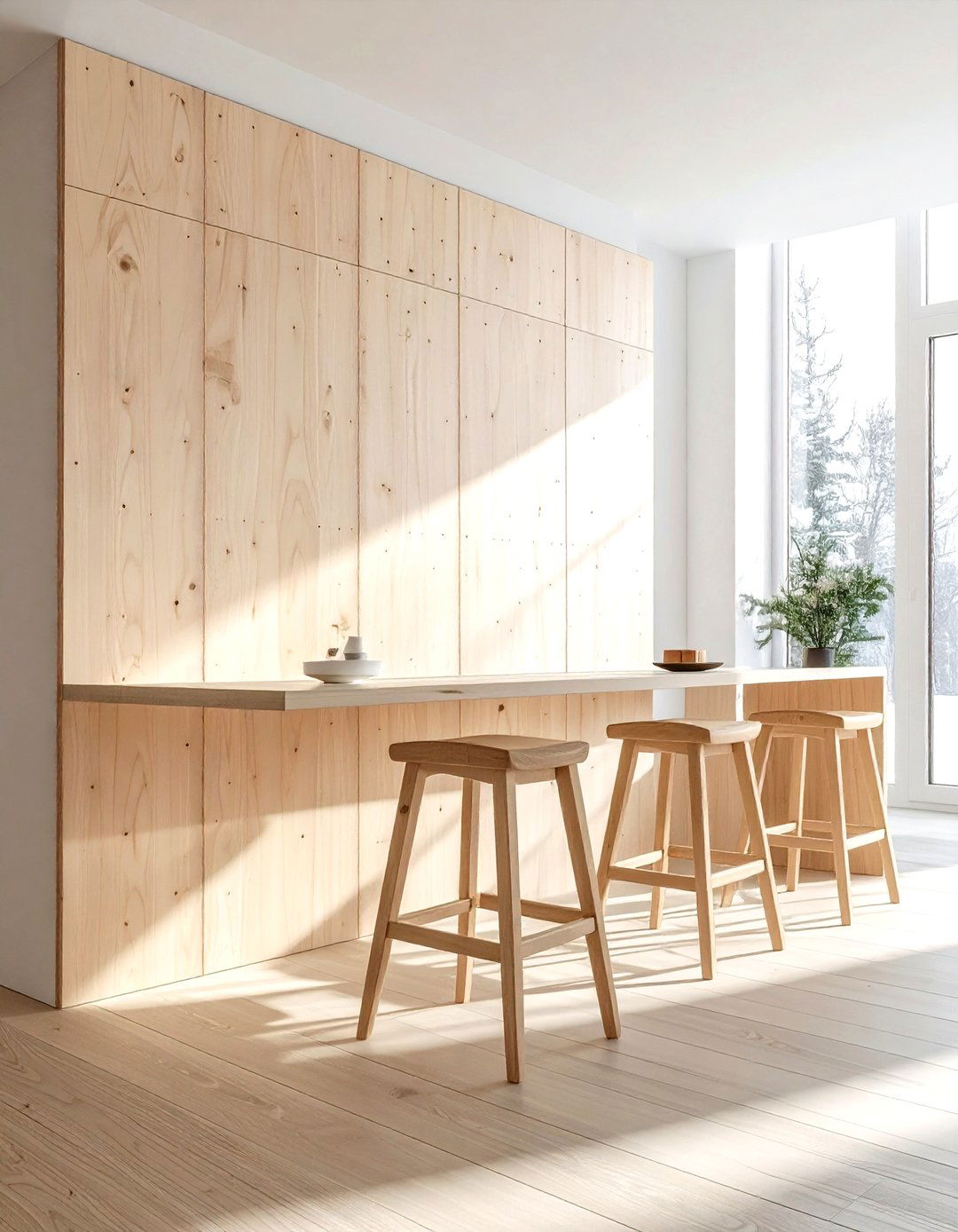 Plywood Wall Cladding - 30 kitchen paneling ideas