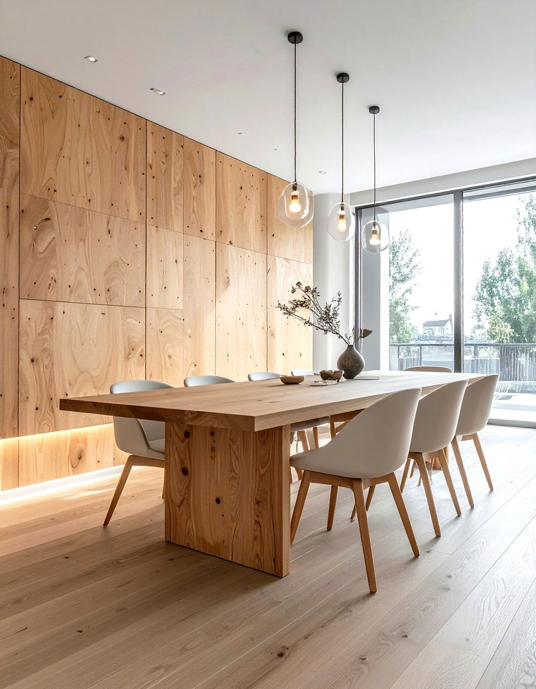 Plywood Wall Paneling - 30 wood accent dining room ideas