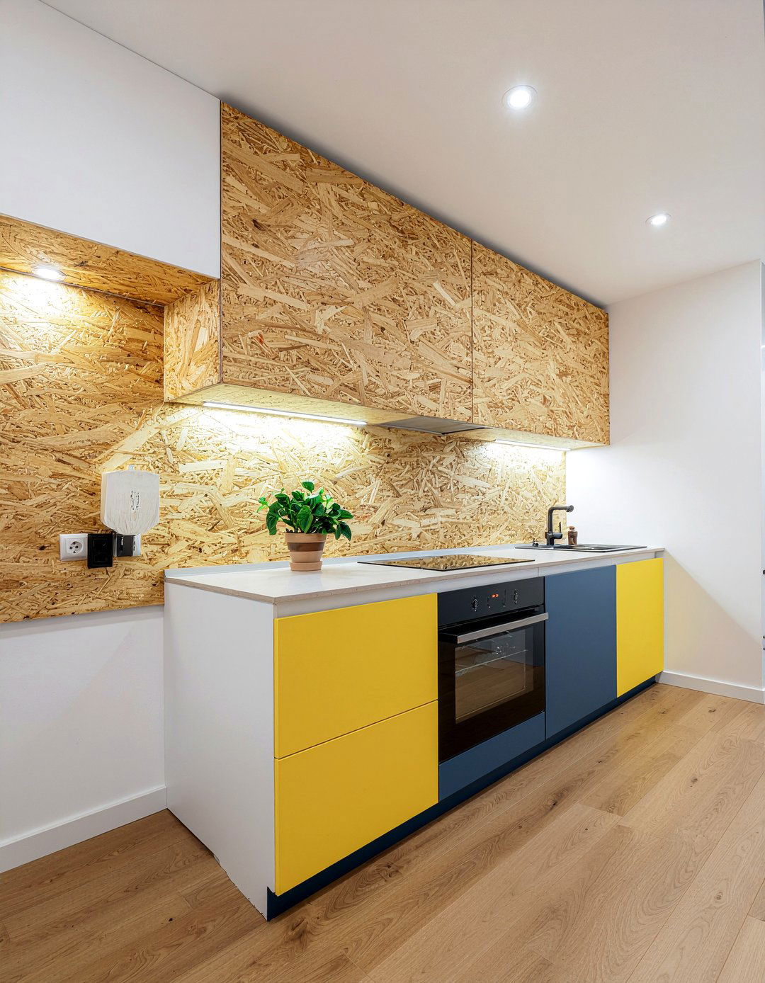 Plywood and laminate kitchen - 30 mixed material kitchen ideas