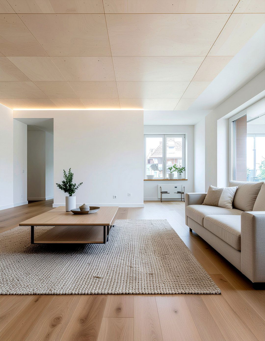 Plywood ceiling panel - 30 living room ceiling update ideas