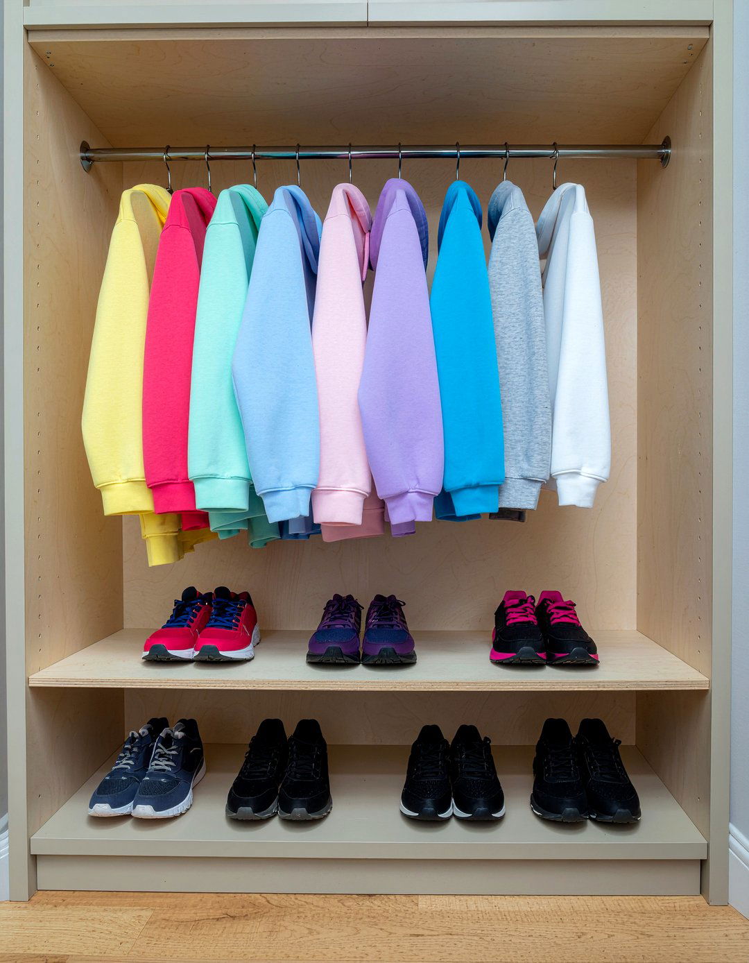 Plywood cubby system - 30 bedroom closet dividers