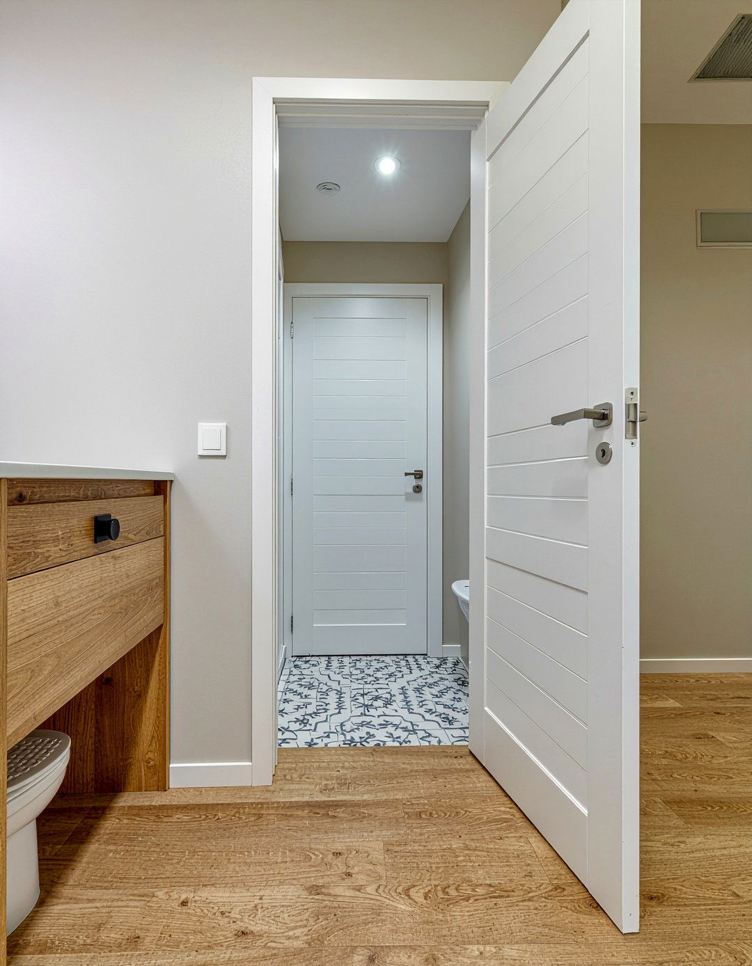 Pocket Door - 30 narrow bathroom ideas