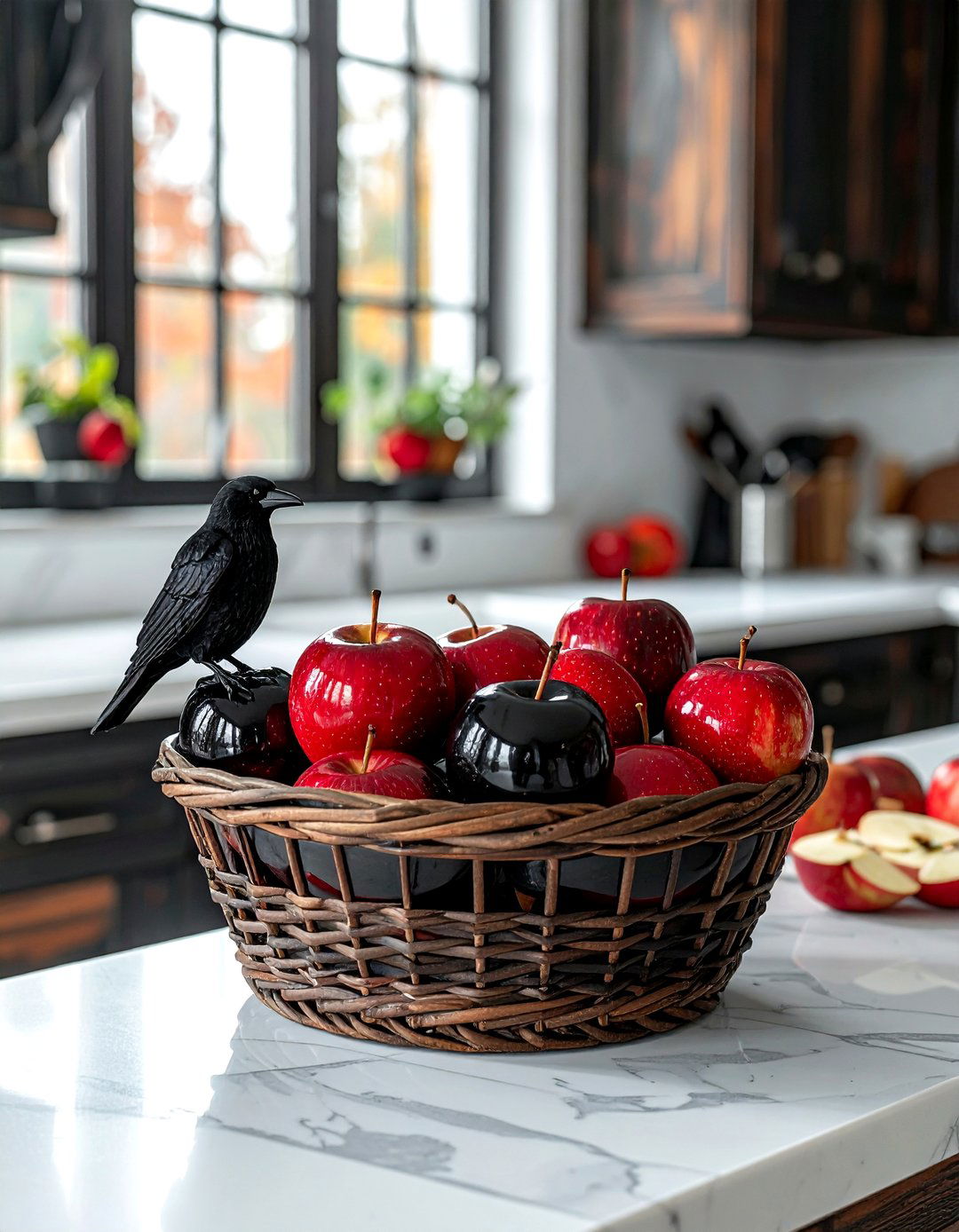 Poison Apple Basket - 30 spooky decor ideas