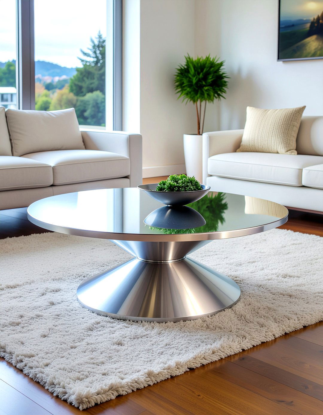Polished Aluminum Coffee Table - 30 living room metal coffee tables