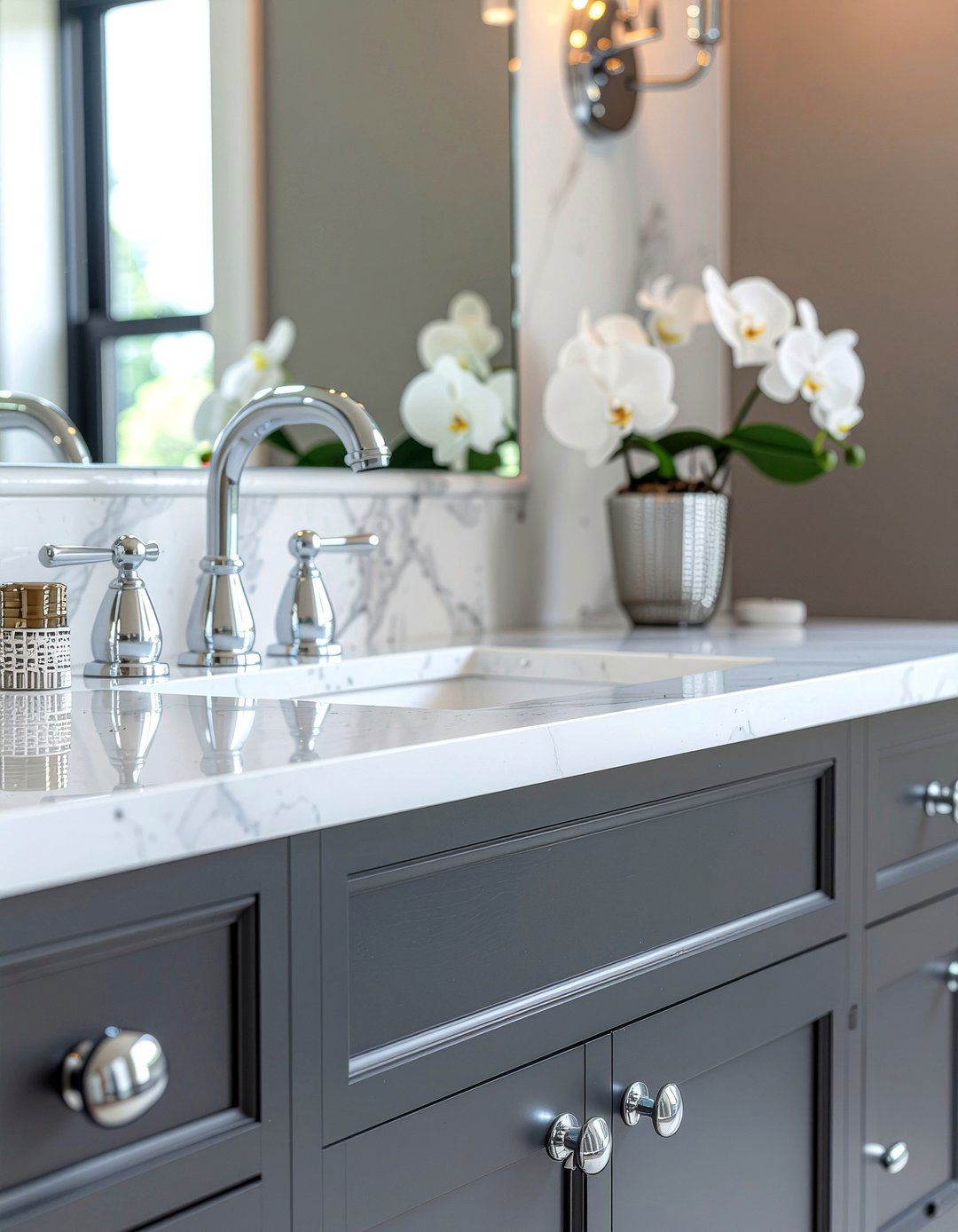 Polished Chrome Cabinet Pulls - 30 bathroom hardware ideas