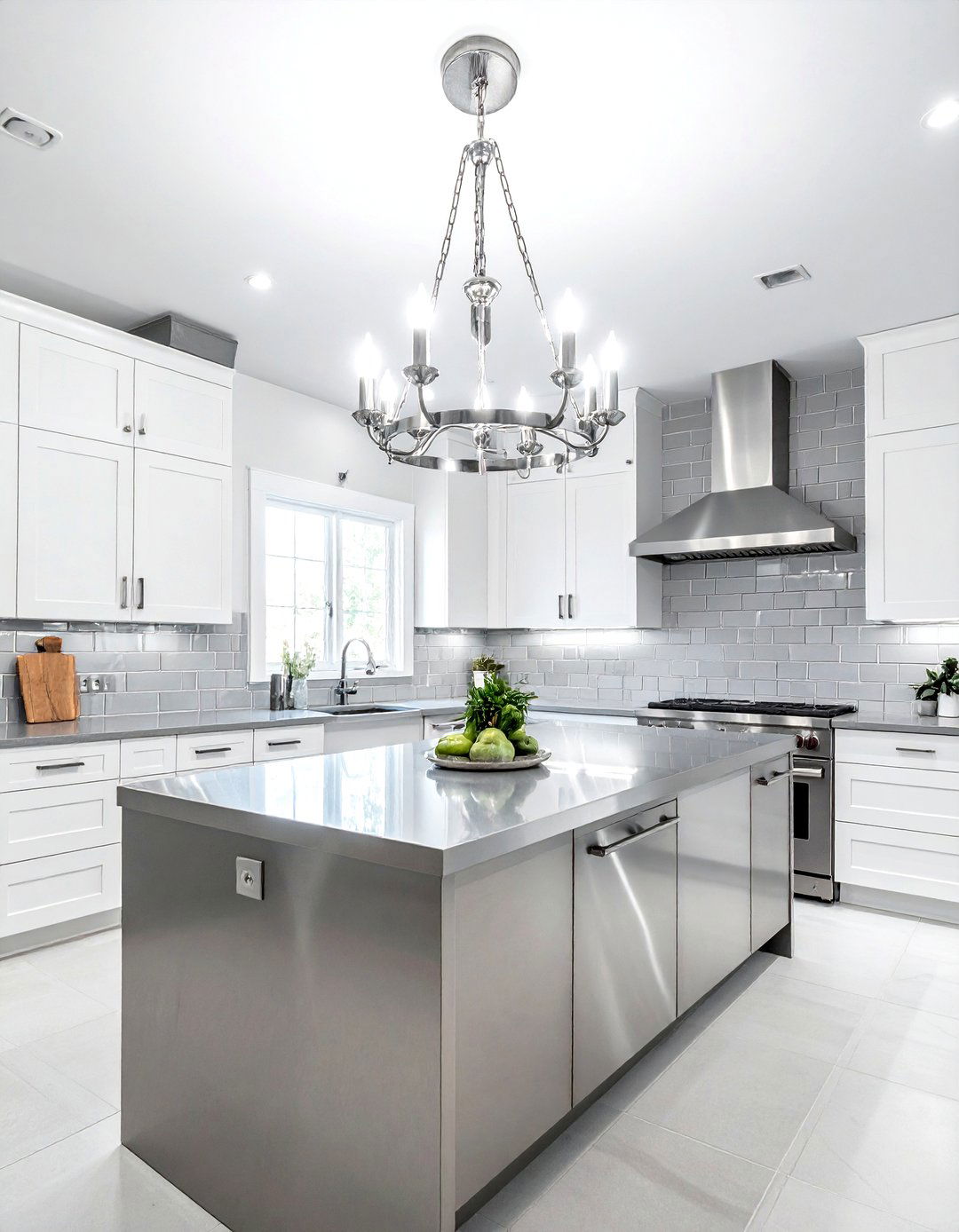 Polished Chrome Kitchen Chandelier - 30 kitchen chandelier ideas