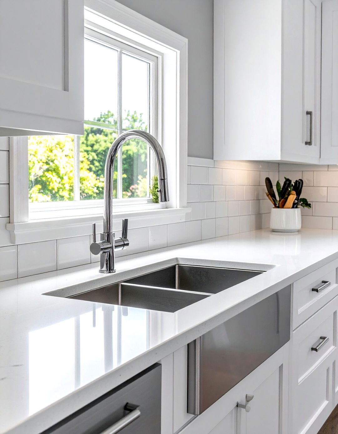 Polished Chrome Kitchen Faucet - 30 Waterstone kitchen ideas