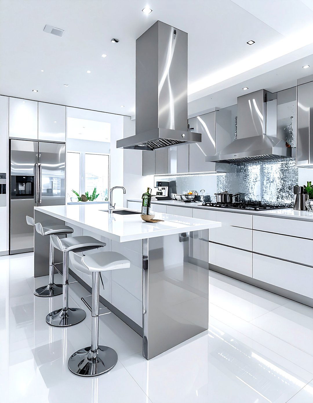 Polished Chrome Kitchen - 30 metal kitchen ideas