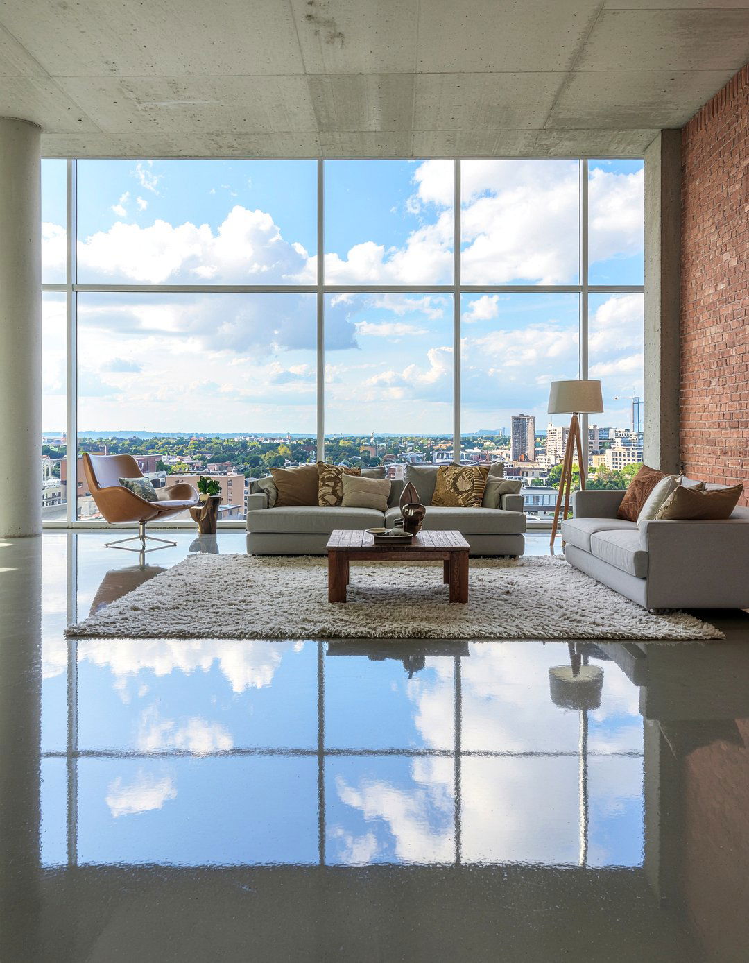 Polished Concrete - 30 dust-free living room ideas