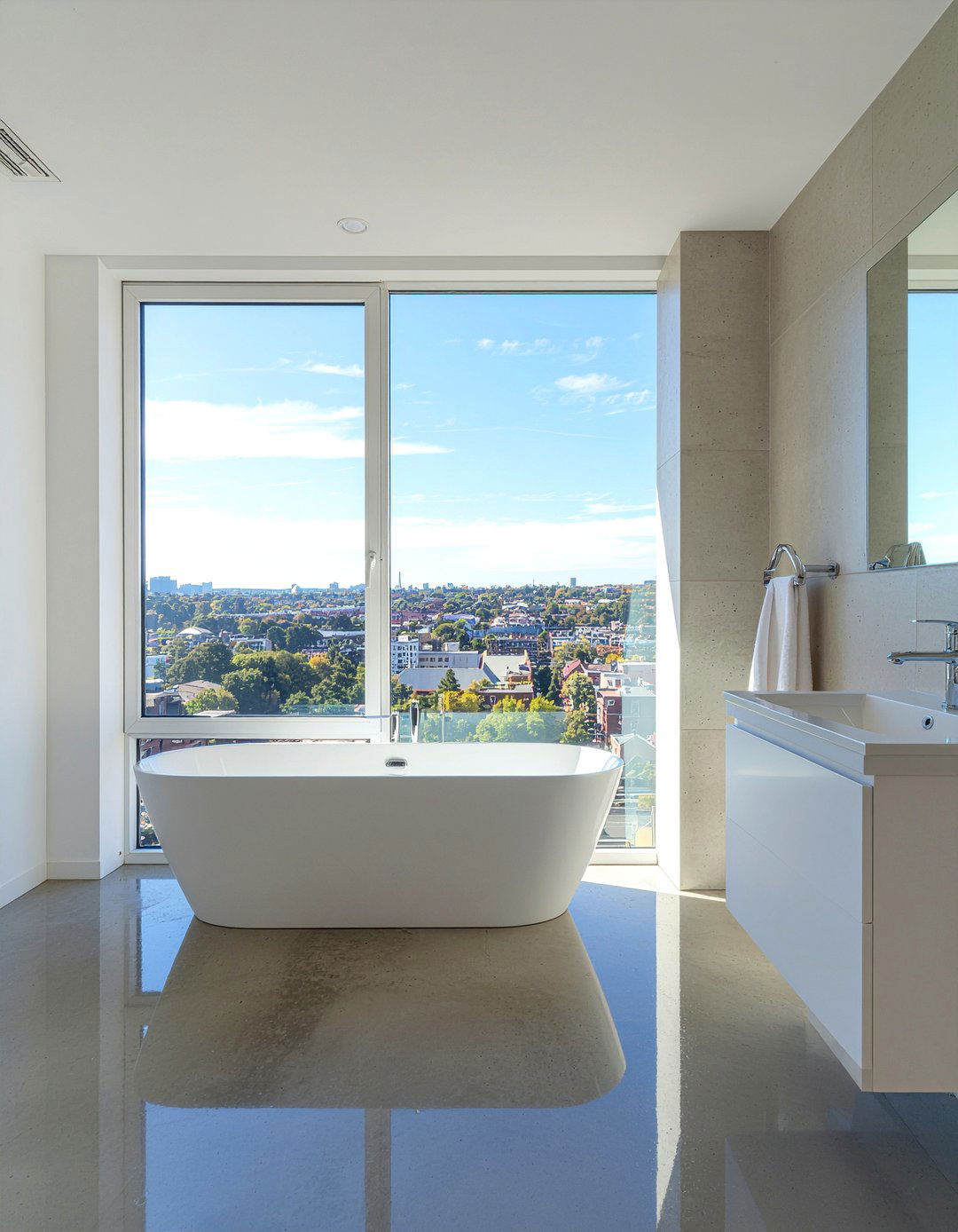 Polished Concrete Bathroom - 30 bathroom concrete floor ideas