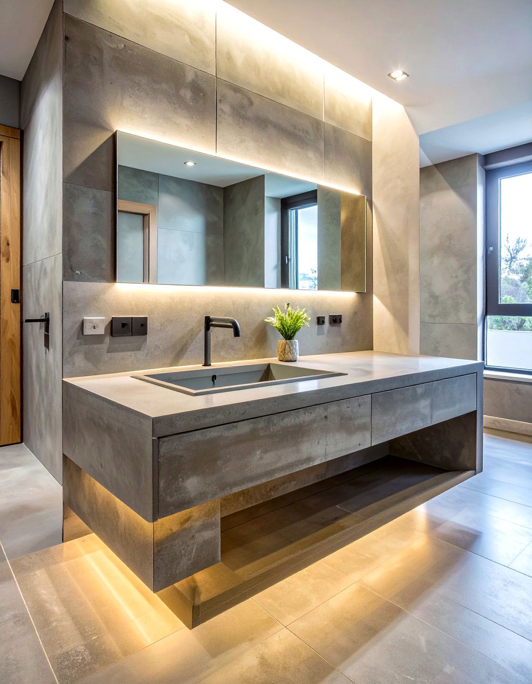 Polished Concrete Countertop - 30 bathroom vanity countertop ideas